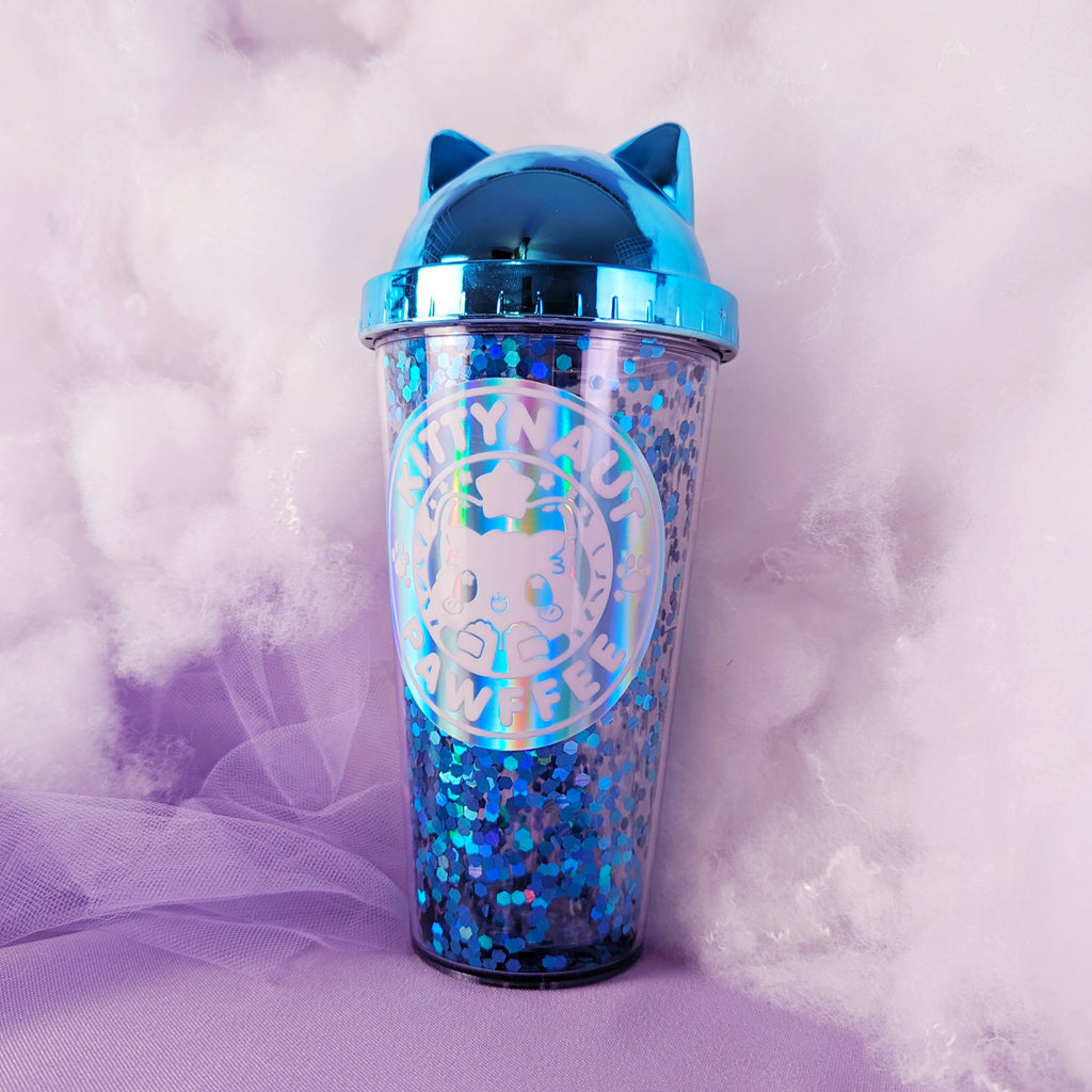 Kittynaut Pawfee Tumbler -- Metallic Blue