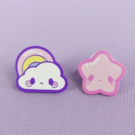 Rainbow + Blush Star - Cloud Series - Enamel Pin Set