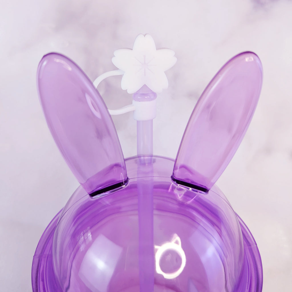 White Sakura Straw Toppers for Tumbler