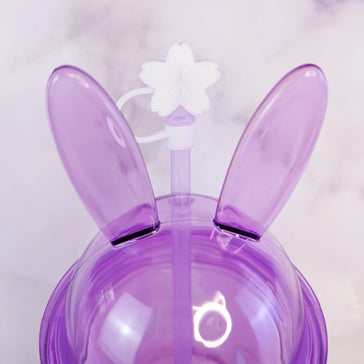 White Sakura Straw Toppers for Tumbler