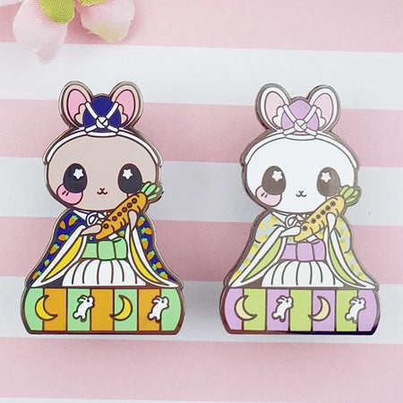 Flutist Bunny: Girl's Day Animal Enamel Pins - Kittynaut