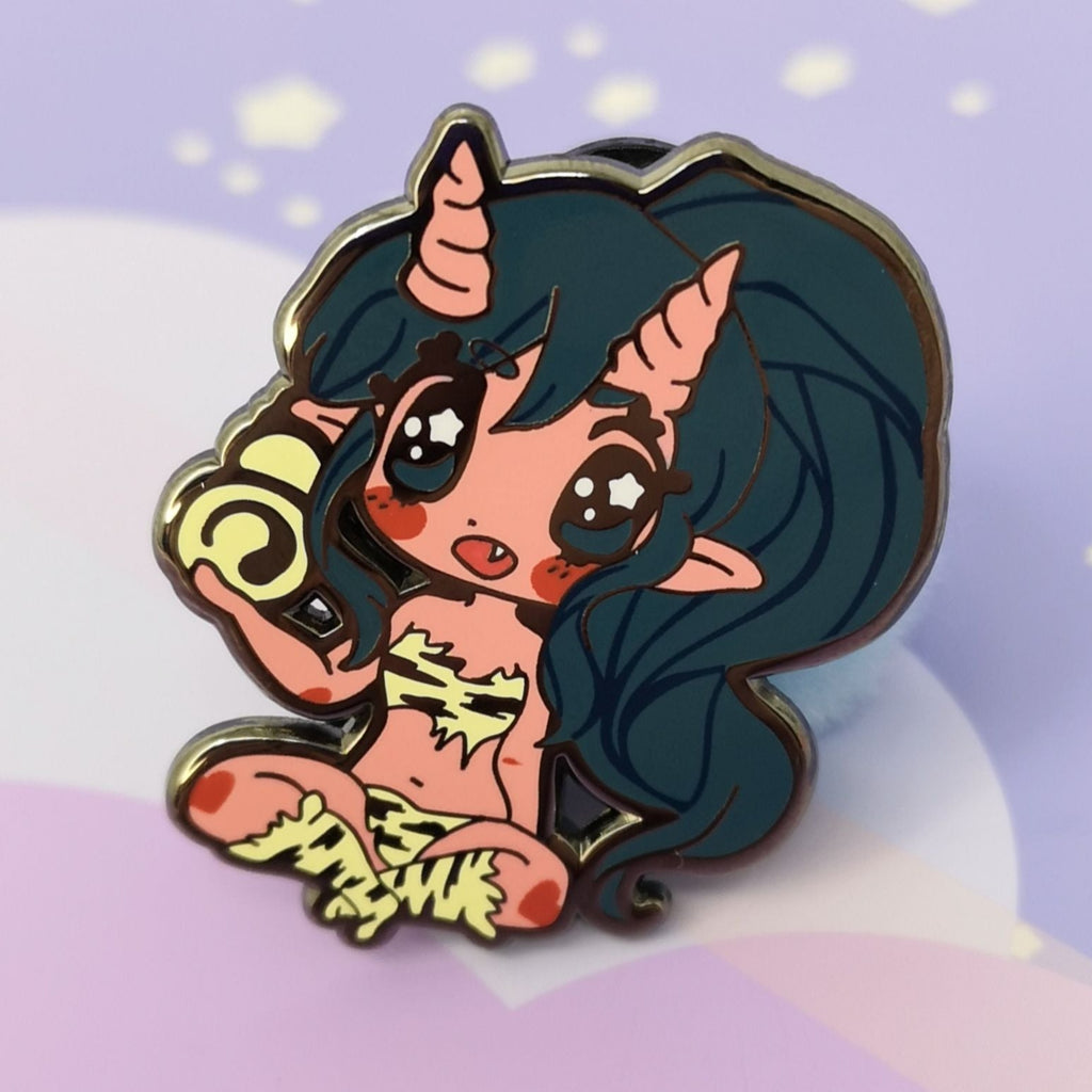 Monster Girls -- Red Oni -- Hard Enamel Pin - Kittynaut