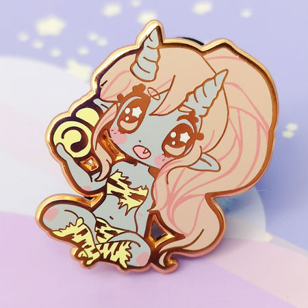 Monster Girls -- Pastel Blue Oni -- Hard Enamel Pin