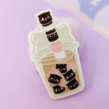 Bubble Kittea Enamel Pins - Thai Tea - Kittynaut