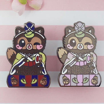 Drummer Tanuki: Girl's Day Animal Enamel Pins - Kittynaut