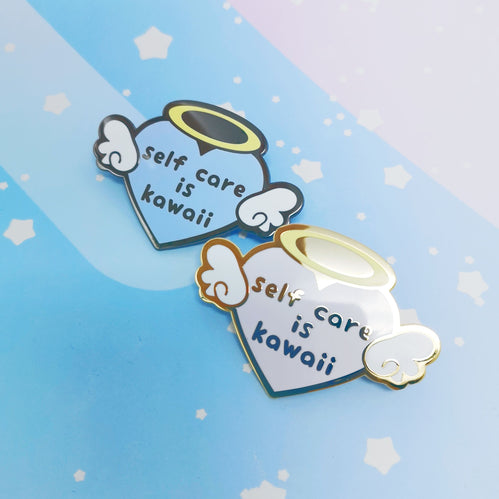 Self Care Heart -- Hard Enamel Pin -- Kawaii Medical Pins Series - Kittynaut