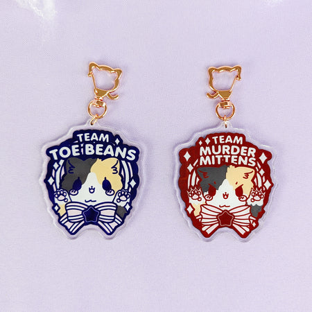 Team Toe Beans/Murder Mittens -- Double sided keychain - Kittynaut