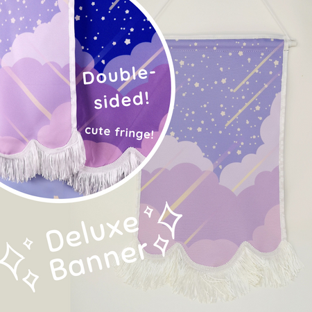 Kittynaut Clouds Deluxe Double-sided Pin Display Banner